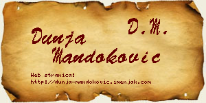 Dunja Mandoković vizit kartica